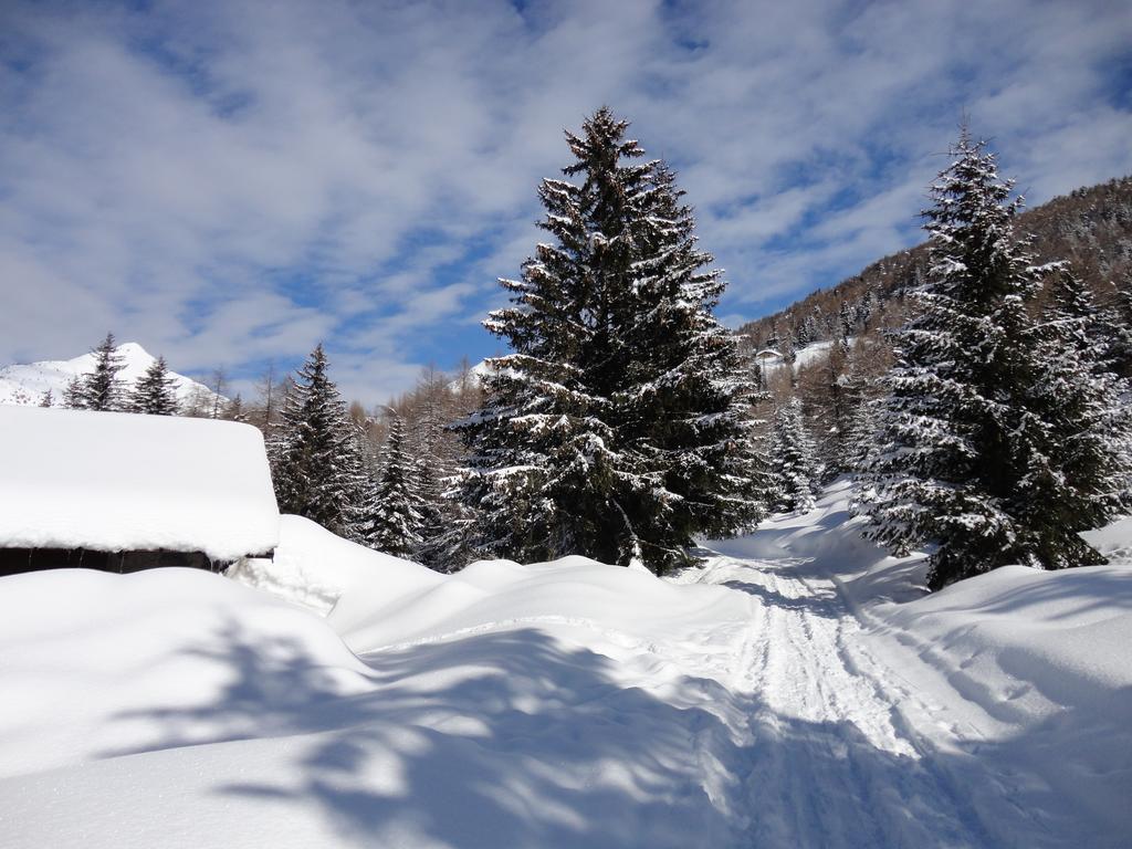 Rifugio Al Lago Del Mortirolo In Inverno Raggiungibile Solo A Piedi Monno Exteriör bild
